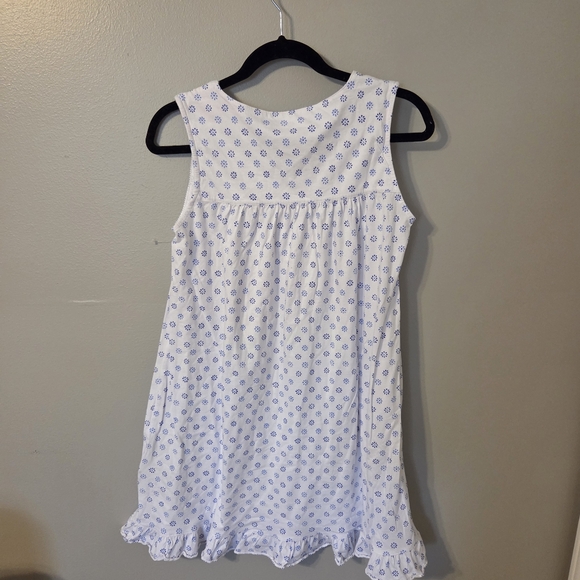 Eileen West Nightgown L White Purple Cotton Cottagecore Prairie Grandmacore - Picture 2 of 8